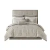 12-Piece Cal King Damask Jacquard Comforter Set — Sheets, Bed Skirt, Euro Shams & Decorative Pillows Included | $153.99