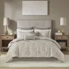 12-Piece Cal King Damask Jacquard Comforter Set — Sheets, Bed Skirt, Euro Shams & Decorative Pillows Included | $153.99