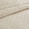 3-Piece Reversible Bedspread Set — King/Cal King, 120"×118", Cream Medallion Quilting, Hypoallergenic, Oversized Drape | $82.99