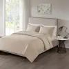 3-Piece Reversible Square Check Quilt Set — Full/Queen, 90"×90", 2 Standard Shams, Hypoallergenic Fill | $54.99