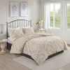3-Piece Tufted Cotton Chenille Damask Duvet Cover Set — King/Cal King, 104"×92", Button Closure, 4 Corner Ties, Oeko-Tex | $110.99