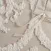3-Piece Tufted Cotton Chenille Damask Duvet Cover Set — King/Cal King, 104"×92", Button Closure, 4 Corner Ties, Oeko-Tex | $110.99
