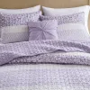 4-Piece Seersucker Lace Quilt Set King/Cal King — 106"×96", Floral Botanical, Vermicelli Quilting, Hypoallergenic, Antimicrobial | $66.99