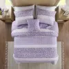 4-Piece Seersucker Lace Quilt Set King/Cal King — 106"×96", Floral Botanical, Vermicelli Quilting, Hypoallergenic, Antimicrobial | $66.99