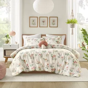 4-Piece Mushroom Garden Comforter Set Full/Queen — 90"×90", Whimsical Floral Print, Mushroom-Shaped Pillow, Oeko-Tex | $84.48