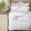 4-Piece Reversible Ruffle Quilt Set — Full/Queen, 90"×90", Contrasting Embroidered Pillow, Romantic Cottage | $133.45