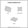 4-Piece Reversible Ruffle Quilt Set — Full/Queen, 90"×90", Contrasting Embroidered Pillow, Romantic Cottage | $133.45
