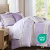5-Piece Seersucker Comforter Set Full/Queen — 90"×90", Floral Botanical, Lace Embellishments, 2 Filled Throw Pillows, Shabby Chic | $89.99