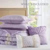 5-Piece Seersucker Comforter Set Full/Queen — 90"×90", Floral Botanical, Lace Embellishments, 2 Filled Throw Pillows, Shabby Chic | $89.99
