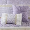 5-Piece Seersucker Comforter Set Full/Queen — 90"×90", Floral Botanical, Lace Embellishments, 2 Filled Throw Pillows, Shabby Chic | $89.99