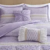 5-Piece Seersucker Comforter Set Full/Queen — 90"×90", Floral Botanical, Lace Embellishments, 2 Filled Throw Pillows, Shabby Chic | $89.99