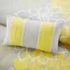 6-Piece Reversible Cotton Quilt Set — Taupe Grey & Yellow, Floral Print, King & Cal King | $146.20