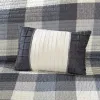 6-Piece Reversible Herringbone Quilt Set — Buffalo Plaid, Channel Quilting, Hand-Embroidered Pillows | King & Cal King