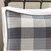 6-Piece Reversible Herringbone Quilt Set — Buffalo Plaid, Channel Quilting, Hand-Embroidered Pillows | King & Cal King