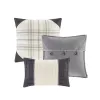 6-Piece Reversible Herringbone Quilt Set — Buffalo Plaid, Channel Quilting, Hand-Embroidered Pillows | King & Cal King