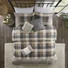 7-Piece Herringbone Buffalo Plaid Comforter Set King — 104"×92", Bed Skirt, 3 Embroidered Decorative Pillows, Oeko-Tex | $133.99