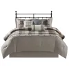 7-Piece Herringbone Buffalo Plaid Comforter Set King — 104"×92", Bed Skirt, 3 Embroidered Decorative Pillows, Oeko-Tex | $133.99