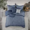 7-Piece Printed Seersucker Comforter Set Queen — Bed Skirt, 3 Decorative Pillows, Floral Botanical | $109.99