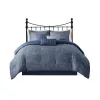 7-Piece Printed Seersucker Comforter Set Queen — Bed Skirt, 3 Decorative Pillows, Floral Botanical | $109.99