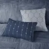7-Piece Printed Seersucker Comforter Set Queen — Bed Skirt, 3 Decorative Pillows, Floral Botanical | $109.99