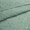 3-Piece Seafoam Reversible Bedspread Set — King/Cal King 120"×118", Medallion Quilting, 2 King Shams, Hypoallergenic, Oversized Drape | $106.95