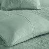3-Piece Seafoam Reversible Bedspread Set — King/Cal King 120"×118", Medallion Quilting, 2 King Shams, Hypoallergenic, Oversized Drape | $106.95