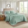 3-Piece Seafoam Reversible Bedspread Set — King/Cal King 120"×118", Medallion Quilting, 2 King Shams, Hypoallergenic, Oversized Drape | $106.95