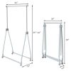 Folding Silver Garment Rack — Height Adjustable 39"–66", Outdoor Rated, 5 lbs, Lockable Wheels | $115.70