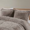 Grey Faux Fur Sherpa Comforter Set Twin/Twin XL — Shaggy Long Fur Face, Plush Reverse, Hypoallergenic, Oeko-Tex Certified | $128.70