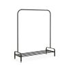 Black Metal Garment Rack with Bottom Shelf — Anti-Slip Rod Stoppers, Adjustable Foot Pads, Powder-Coated | $115.70