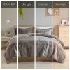 Grey Faux Fur Sherpa Comforter Set King/Cal King — 3-Piece, 104"×90", Shaggy Long Fur, Plush Reverse, Oeko-Tex | $193.70