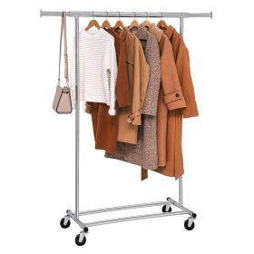 Chrome Silver Collapsible Garment Rack — 200 lb Jointless Rod, Adjustable 36"–52", Fold-Flat | $115.70