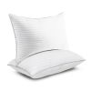 Queen Bed Pillows 2-Pack — Down Alternative Fill, Cotton Cover, Medium Comfort, Hypoallergenic, Antimicrobial, Oeko-Tex Certified