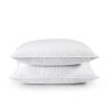 Standard/Queen Down Feather Blend Pillows 2-Pack — Firm Comfort, Ventilated, 233 Thread Count Cover, 28" Wide, Machine Washable