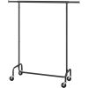 Matte Black Heavy Duty Metal Garment Rack with Wheels — Extendable Hanging Bar, 286 lb Capacity, Tool-Free Assembly