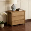 3-Drawer Rustic Brown Bedside Table — Engineered Wood Nightstand, Smooth-Glide Drawers, Space-Saving Compact Design