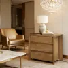 3-Drawer Rustic Brown Bedside Table — Engineered Wood Nightstand, Smooth-Glide Drawers, Space-Saving Compact Design