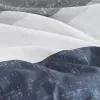Twin Comforter Set With Bed Sheets — Grey Navy Blue Stripe, Solid Grey Reverse, Sheets Included, Oeko-Tex, Hypoallergenic | $70.99