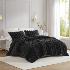Ultrasoft Faux Fur Ribbed Comforter Set Full/Queen