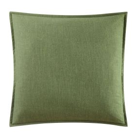 2-Pack Linen Pillows, 20"x20" Dark Cilantro
