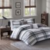 Black & Grey Plaid Comforter Set — 4 Piece, Hand-Drawn Print, Antimicrobial, Twin & Twin XL | $84.32