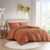 Orange Clip Jacquard Comforter Set — 3D Pompom Face, Microfiber Reverse, Oeko-Tex | Twin & Twin XL | $79.28