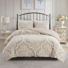 3-Piece Tufted Cotton Chenille Damask Duvet Cover Set — King/Cal King, 104"×92", Button Closure, 4 Corner Ties, Oeko-Tex | $110.99