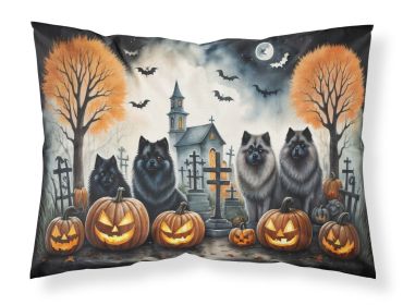 Keeshond Spooky Halloween Standard Pillowcase — Breed-Specific Artwork, Moisture-Wicking, 30"×20.5" | $22.63