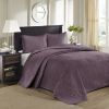 Purple Reversible Queen Bedspread Set — Oversized 102"×118", Classic Stitch Quilting, Antimicrobial | $100.99
