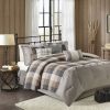 7-Piece Herringbone Buffalo Plaid Comforter Set King — 104"×92", Bed Skirt, 3 Embroidered Decorative Pillows, Oeko-Tex | $133.99