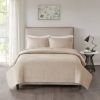 3-Piece Reversible Square Check Quilt Set — Full/Queen, 90"×90", 2 Standard Shams, Hypoallergenic Fill | $54.99