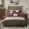 7-Piece Embroidered Queen Comforter Set — Floral Embroidery, Dupioni Shine, Bed Skirt & 3 Decorative Pillows Included | $161.08