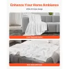 Double-Sided Flannel Fleece Throw Blanket — 50"×60", Ribbed White, Reinforced Edges, Lightweight Warmth, Machine Washable | $37.99