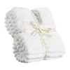 Double-Sided Flannel Fleece Throw Blanket — 50"×60", Ribbed White, Reinforced Edges, Lightweight Warmth, Machine Washable | $37.99